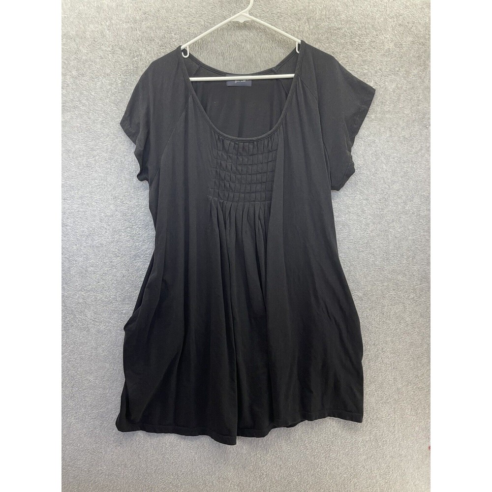 Swimsuits For All Women's Beach Coverup Dress Solid Black One Size Pull Over